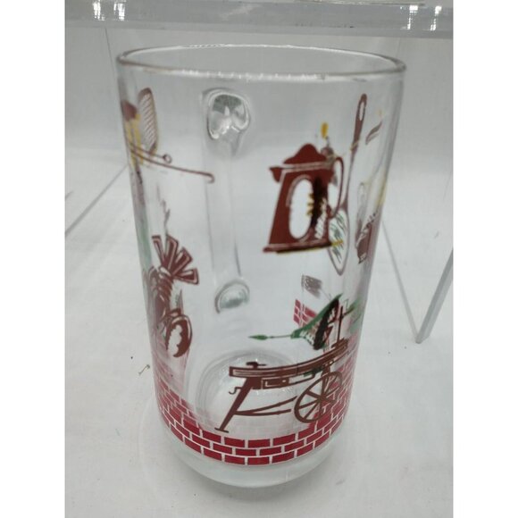 4 Hazel Atlas Vintage Kitchen-ThemedGlass Beer Mugs/1950's Root Beer W/Red Brick - Picture 9 of 9